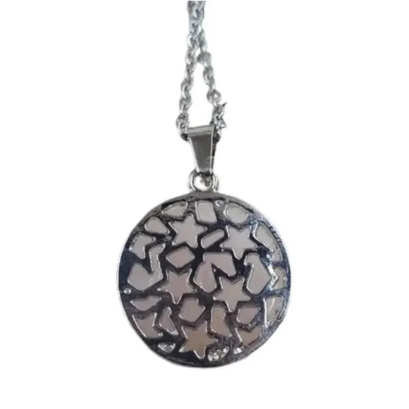 Rose Quartz Mother and Baby Cat Necklace with Natural Stone Center - Picture 2 of 6